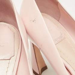 Dior Pink Leather Square Toe Pumps Size 39.5