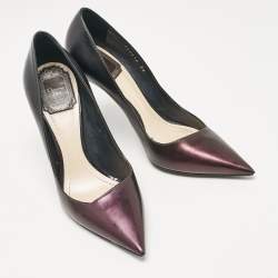 Dior Purple/Black Patent Leather Pointed Toe Pumps Size 36