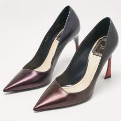 Dior Purple/Black Patent Leather Pointed Toe Pumps Size 36