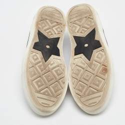 Dior Navy Blue Canvas Walk'n'Dior Lace Up Sneakers Size 36.5