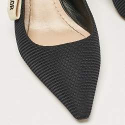 Pre Owned Dior Black Technical Fabric J'adior Slingback Pumps Size 37