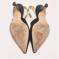 Pre Owned Dior Black Technical Fabric J'adior Slingback Pumps Size 37