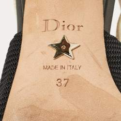 Pre Owned Dior Black Technical Fabric J'adior Slingback Pumps Size 37