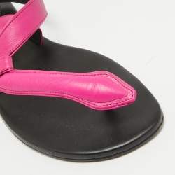 Dior Ombre Pink Leather Poison D Ankle Wrap Flats Size 38.5