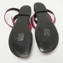Dior Ombre Pink Leather Poison D Ankle Wrap Flats Size 38.5