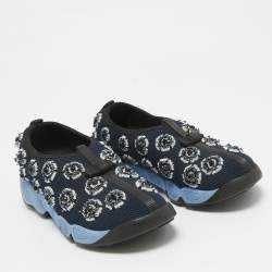 Dior Blue Mesh Fusion Slip On Sneakers Size 34.5