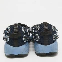 Dior Blue Mesh Fusion Slip On Sneakers Size 34.5
