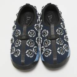 Dior Blue Mesh Fusion Slip On Sneakers Size 34.5