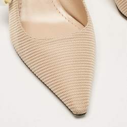 Dior Beige Fabric J'Adior Slingback Pumps Size 38