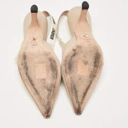 Dior Beige Fabric J'Adior Slingback Pumps Size 38