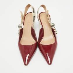 Dior Burgundy Patent Leather J'Adior Pumps Size 38.5