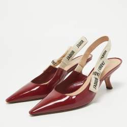 Dior Burgundy Patent Leather J'Adior Pumps Size 38.5