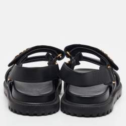 Pre Owned Dior Black Leather DiorAct Slingback Sandals Size 38