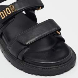 Pre Owned Dior Black Leather DiorAct Slingback Sandals Size 38