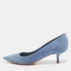 Pre Owned Dior Blue Suede Cherie Pumps Size 41
