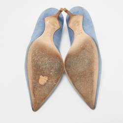 Pre Owned Dior Blue Suede Cherie Pumps Size 41