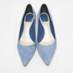 Pre Owned Dior Blue Suede Cherie Pumps Size 41