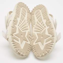 Pre Owned Dior Cream Crystal Embellished Fabric and Leather DiorAct Sandals Size 36.5