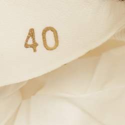 Pre Owned Dior White/Black Canvas Checkered Print Ballet Flats Size 40