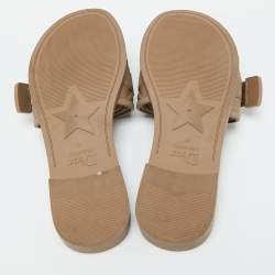 Pre Owned Dior Light Brown Rubber Diorevolution Flat Sandals Size 37