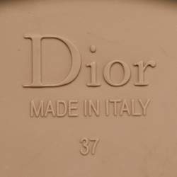 Pre Owned Dior Light Brown Rubber Diorevolution Flat Sandals Size 37