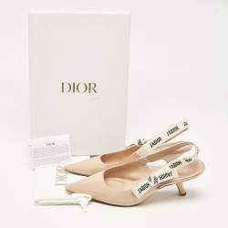 Pre Owned Dior Beige Patent Leather J'Adior Slingback Pumps Size 40