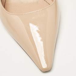 Pre Owned Dior Beige Patent Leather J'Adior Slingback Pumps Size 40
