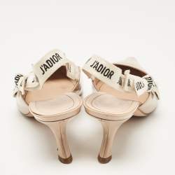 Pre Owned Dior Beige Patent Leather J'Adior Slingback Pumps Size 40