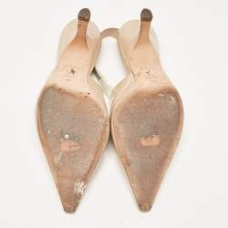 Pre Owned Dior Beige Patent Leather J'Adior Slingback Pumps Size 40