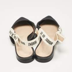 Dior Black Technical Fabric J'adior Slingback Flats Size 38