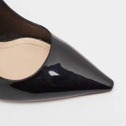 Dior Black Patent Leather J'Adior Slingback Pumps Size 38