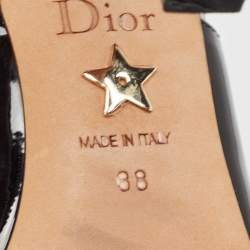 Dior Black Patent Leather J'Adior Slingback Pumps Size 38