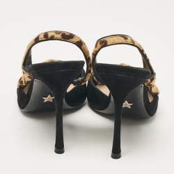 Pre Owned Dior Black/Brown Calf Hair and Suede Slingback Pumps Size 37
