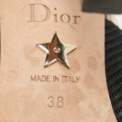 Dior Black Knit Fabric J'Adior Pointed Toe Slingback Pumps Size 38