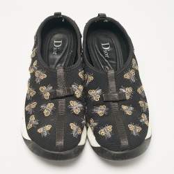 Dior Black Mesh Bee Embellished Fusion Slip On Sneakers Size 38.5