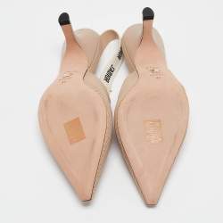 Pre Owned Dior Beige Technical Fabric J'Adior Slingback Pumps Size 41
