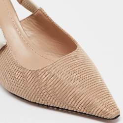 Pre Owned Dior Beige Technical Fabric J'Adior Slingback Pumps Size 41