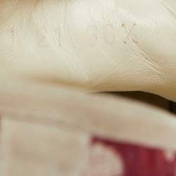 Pre Owned Dior Red/White Oblique Canvas Walk'n'Dior Low Top Sneakers Size 38.5