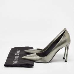 Dior Silver Patent Leather Pointed Toe Pumps Size 40