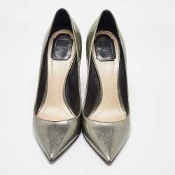 Dior Silver Patent Leather Pointed Toe Pumps Size 40