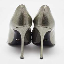 Dior Silver Patent Leather Pointed Toe Pumps Size 40