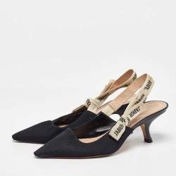 Pre Owned Dior Black Technical Fabric J'Adior Slingback Pumps Size 41