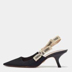 Pre Owned Dior Black Technical Fabric J'Adior Slingback Pumps Size 41