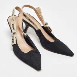 Pre Owned Dior Black Technical Fabric J'Adior Slingback Pumps Size 41