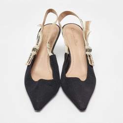 Pre Owned Dior Black Technical Fabric J'Adior Slingback Pumps Size 41
