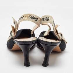 Pre Owned Dior Black Technical Fabric J'Adior Slingback Pumps Size 41