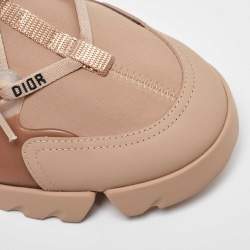 Dior Beige Neoprene and Rubber D-Connect Low Top Sneakers Size 40