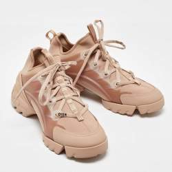 Dior Beige Neoprene and Rubber D-Connect Low Top Sneakers Size 40