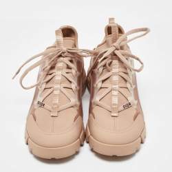 Dior Beige Neoprene and Rubber D-Connect Low Top Sneakers Size 40