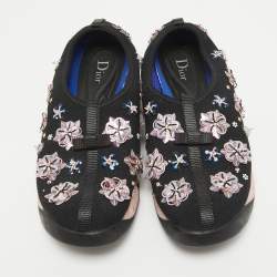 Dior Black Mesh Crystal Embellished Fusion Slip On Sneakers Size 38